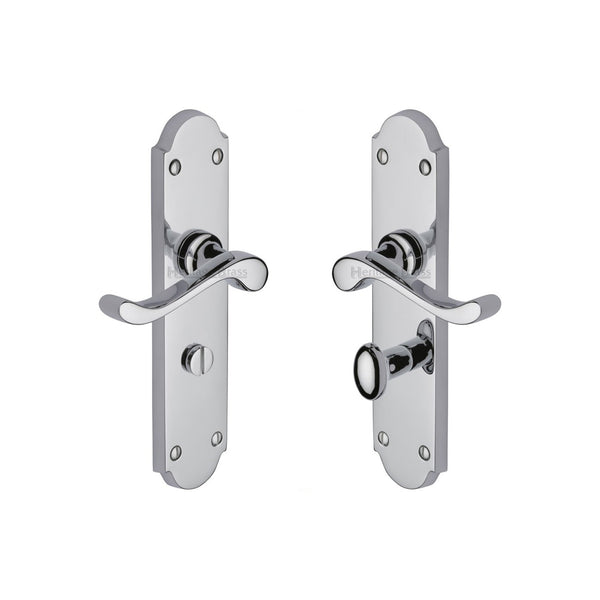 Savoy Long Door Handle on Plate by M Marcus - Heritage Brass