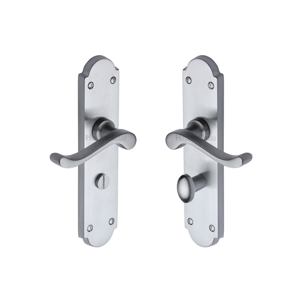 Savoy Long Door Handle on Plate by M Marcus - Heritage Brass