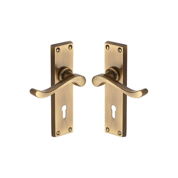 Bedford Door Handle on Plate by M Marcus - Heritage Brass