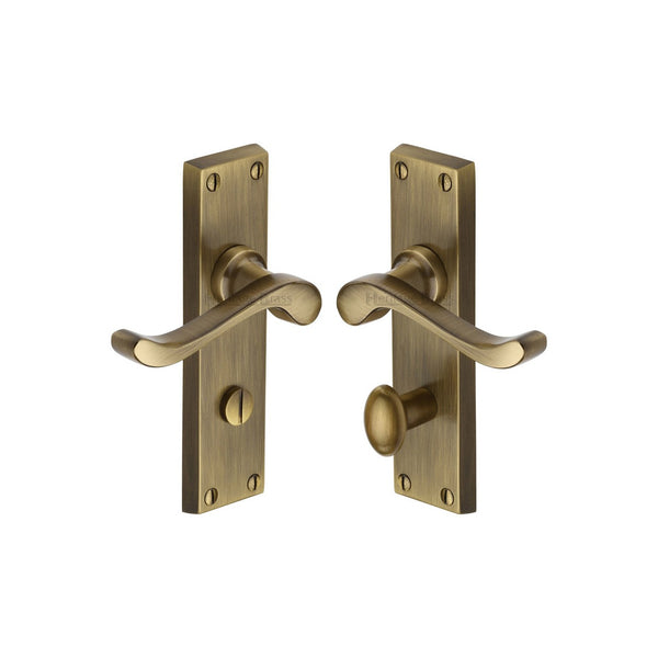Bedford Door Handle on Plate by M Marcus - Heritage Brass