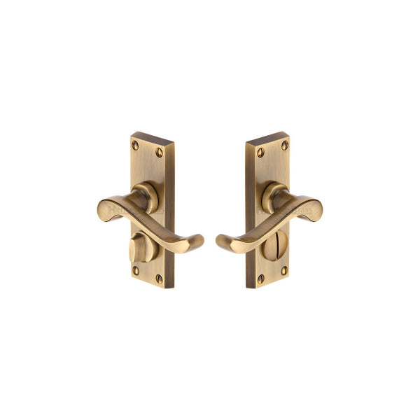 Bedford Short Door Handle on Plate by M Marcus - Heritage Brass