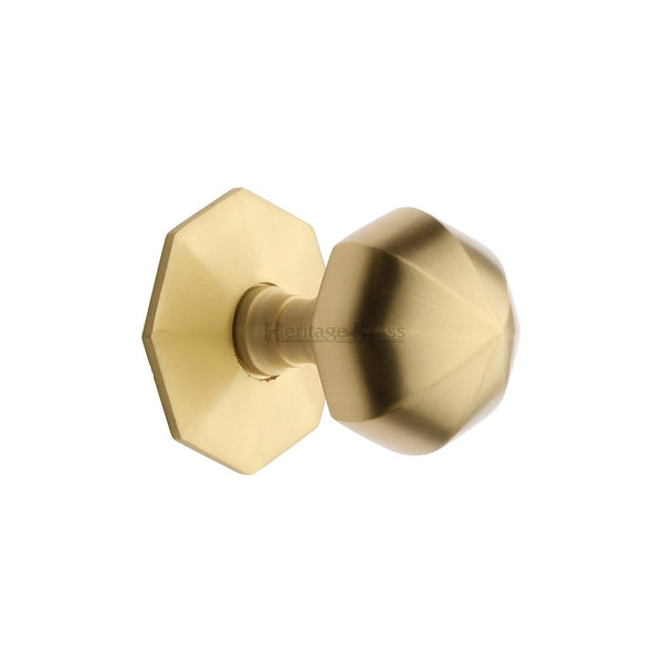 Octagon Center Door Knob by M Marcus - Heritage Brass