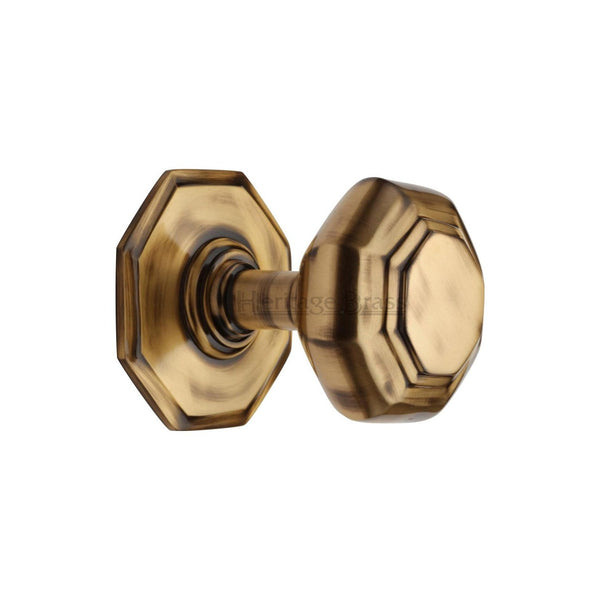 3" Octagon Center Door Knob by M Marcus - Heritage Brass