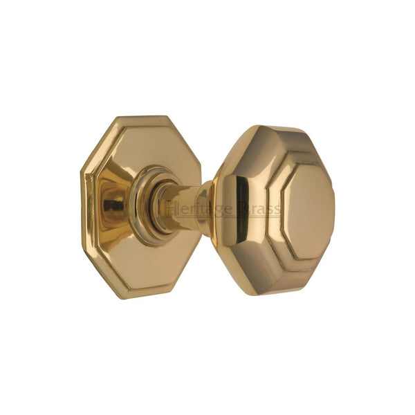 3" Octagon Center Door Knob by M Marcus - Heritage Brass