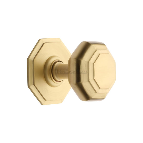 3" Octagon Center Door Knob by M Marcus - Heritage Brass
