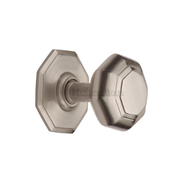 3" Octagon Center Door Knob by M Marcus - Heritage Brass