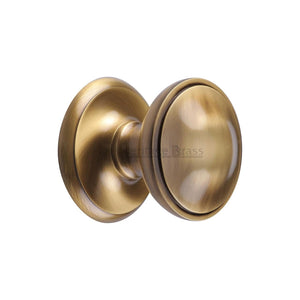 Round Centre Door Knob - Antique Brass