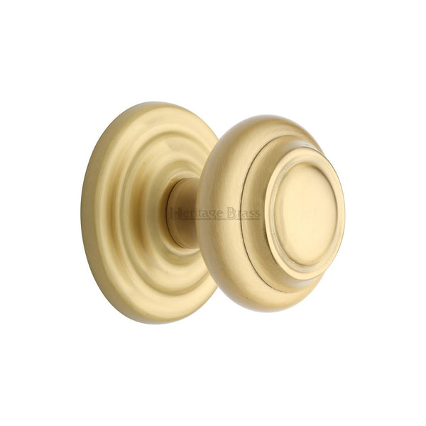 Stepped Round Centre Door Knob by M Marcus - Heritage Brass