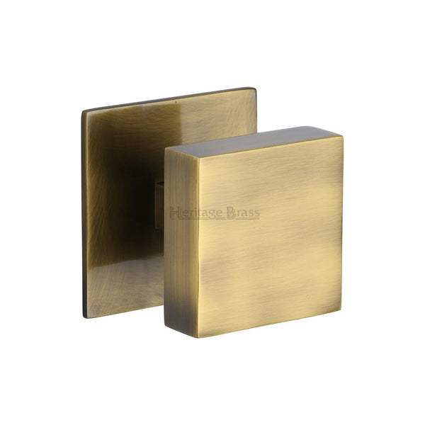 Square Centre Door Knob by M Marcus - Heritage Brass