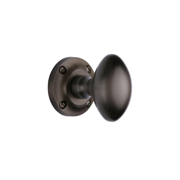 Suffolk Mortice Door Knob on Rose by M Marcus - Heritage Brass
