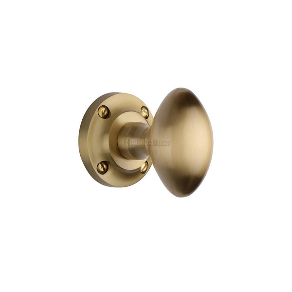 Suffolk Mortice Door Knob on Rose by M Marcus - Heritage Brass