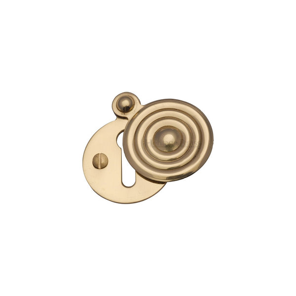 Standard Covered Key Escutcheon Reeded - V972 by M Marcus - Heritage Brass