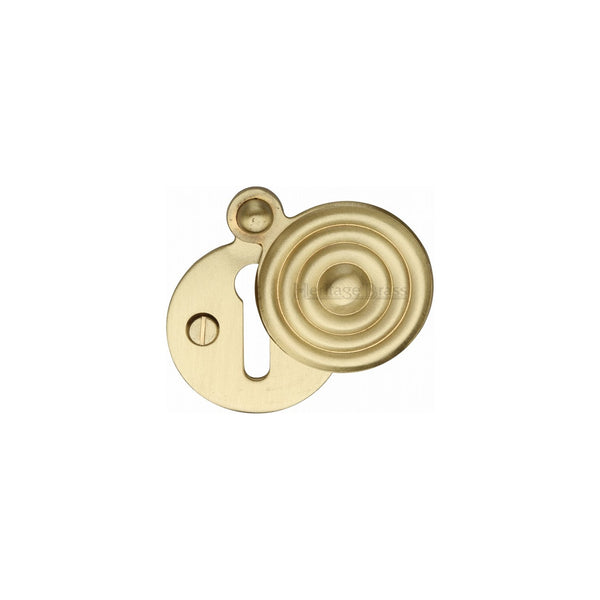 Standard Covered Key Escutcheon Reeded - V972 by M Marcus - Heritage Brass