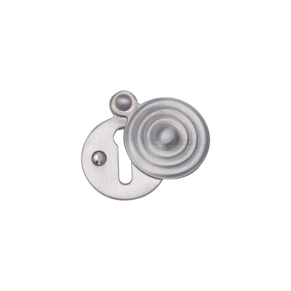 Standard Covered Key Escutcheon Reeded - V972 by M Marcus - Heritage Brass