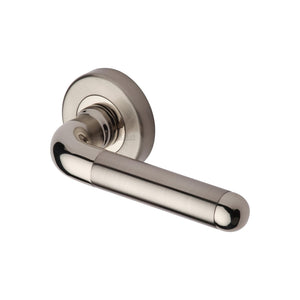 Vienna Door Handle on Round Rose - Mercury Split Finish
