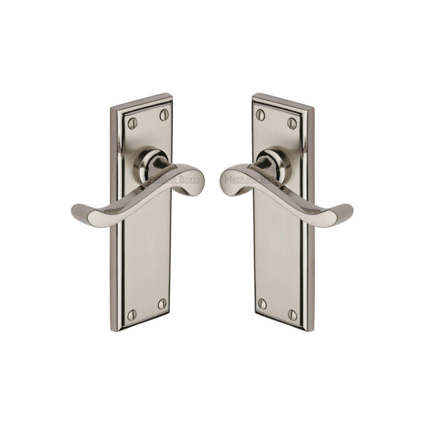 Edwardian Door Handle on Plate by M Marcus - Heritage Brass