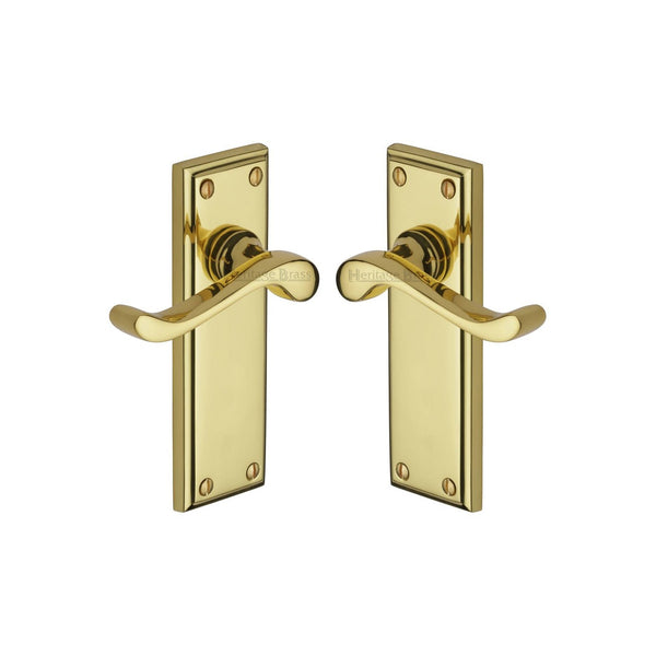Edwardian Door Handle on Plate by M Marcus - Heritage Brass