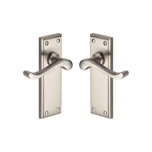 Edwardian Door Handle on Plate by M Marcus - Heritage Brass