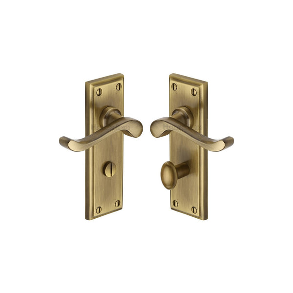 Edwardian Door Handle on Plate by M Marcus - Heritage Brass