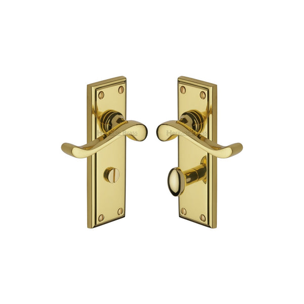 Edwardian Door Handle on Plate by M Marcus - Heritage Brass
