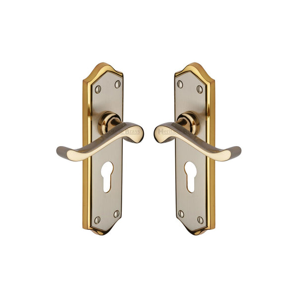 Buckingham Door Handle on Plate by M Marcus - Heritage Brass