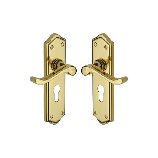 Buckingham Door Handle on Plate by M Marcus - Heritage Brass