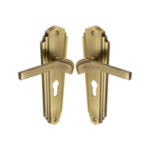 Waldorf Door Handle on Plate by M Marcus - Heritage Brass