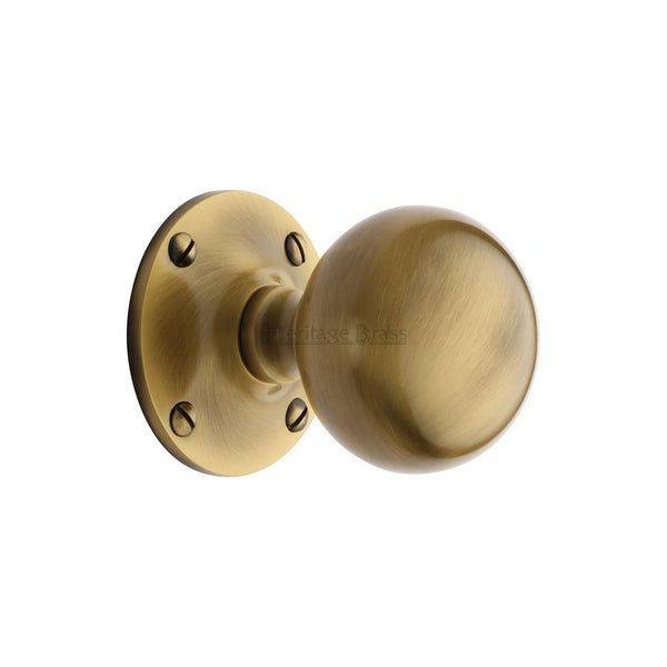Westminster Door Knob on Rose by M Marcus - Heritage Brass