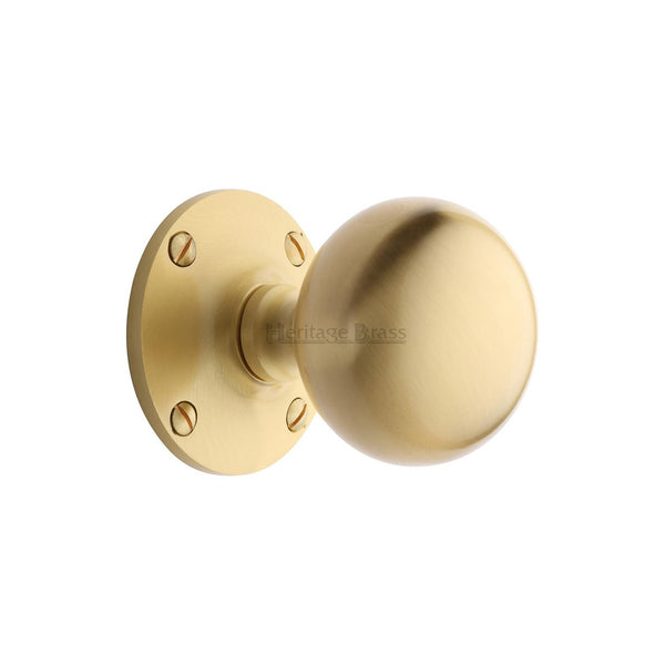 Westminster Door Knob on Rose by M Marcus - Heritage Brass