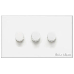 Windsor Range Matt White Switches & Sockets, WNW - 1 Gang TED Dimmer (Compatible with LED Lamps) by Heritage Brass By M-Marcus