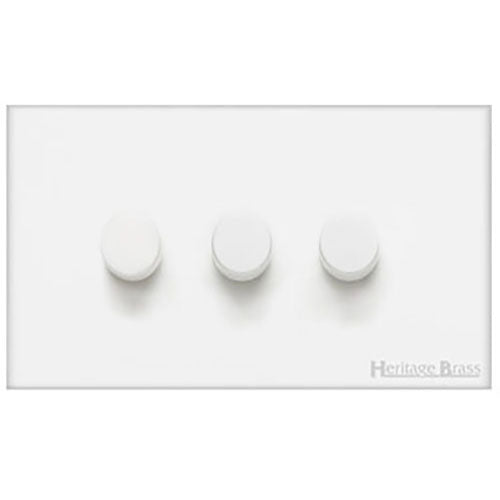 Windsor Range Matt White Switches & Sockets, WNW - 1 Gang TED Dimmer (Compatible with LED Lamps) by Heritage Brass By M-Marcus