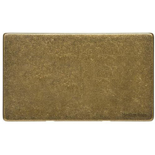 Vintage Range-Rustic Brass-Double Blank Plate