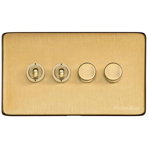 Studio Range-Satin Brass-4G 2xToggle 2xTED