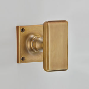 Croft Ironmongery, Capital Mortice Knob on Square Rose-1744SQ, Door Knobs, Mortice Door Knobs