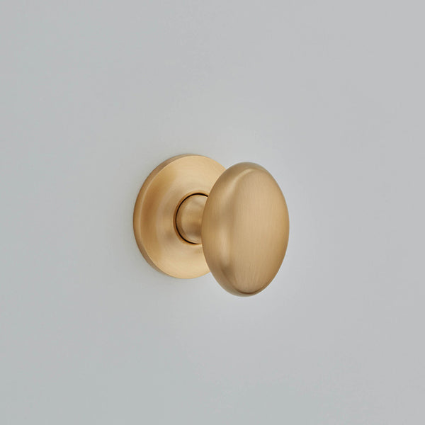 Croft Ironmongery, Oval Knob On Plain Edge Covered Rose-1754COV57A, Door Knobs, Mortice Door Knobs