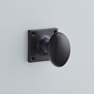 Croft Ironmongery, Oval Knob On Square Rose-1754SQ, Door Knobs, Mortice Door Knobs