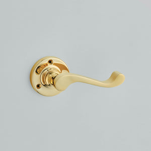 Croft Ironmongery, Lichfield Lever On Round Rose-1902, Door Handles, Lever Handles On Rose