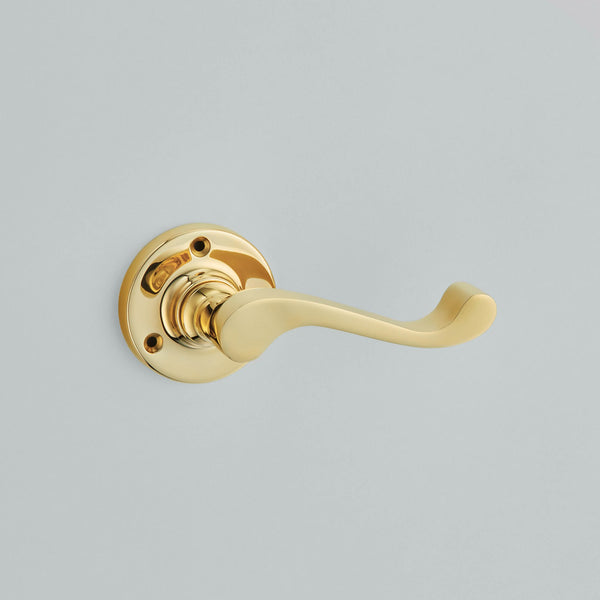 Croft Ironmongery, Lichfield Lever On Round Rose-1902, Door Handles, Lever Handles On Rose