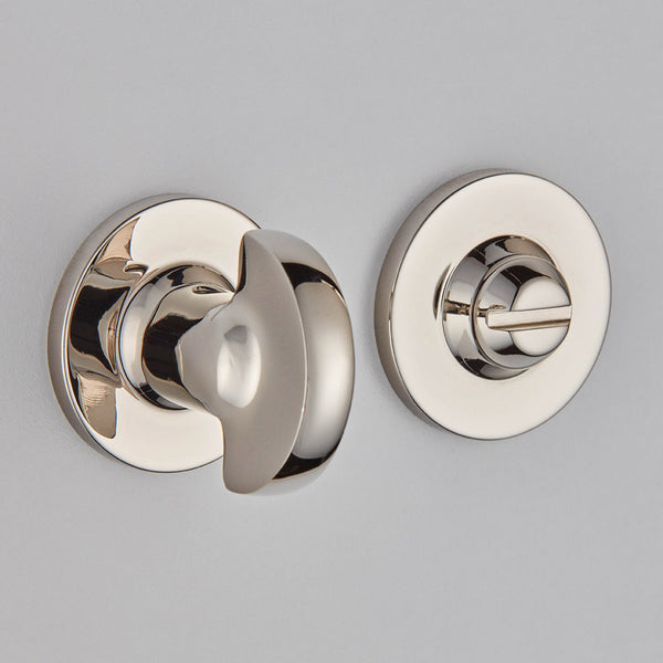 Croft Ironmongery, Half Moon Turn And Release On Plain Covered Rose-2240, Escutcheons & Privacy Thumbturns, Thumbturn & Release