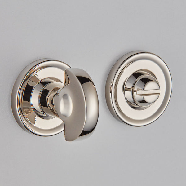 Croft Ironmongery, Half Moon Turn And Release On Raised Edge Covered Rose-2241, Escutcheons & Privacy Thumbturns, Thumbturn & Release