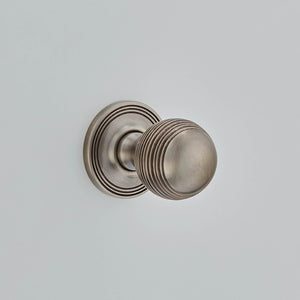 Croft Ironmongery, Reeded Ball Knob On Reeded Covered Rose-6346COV57C, Door Knobs, Mortice Door Knobs