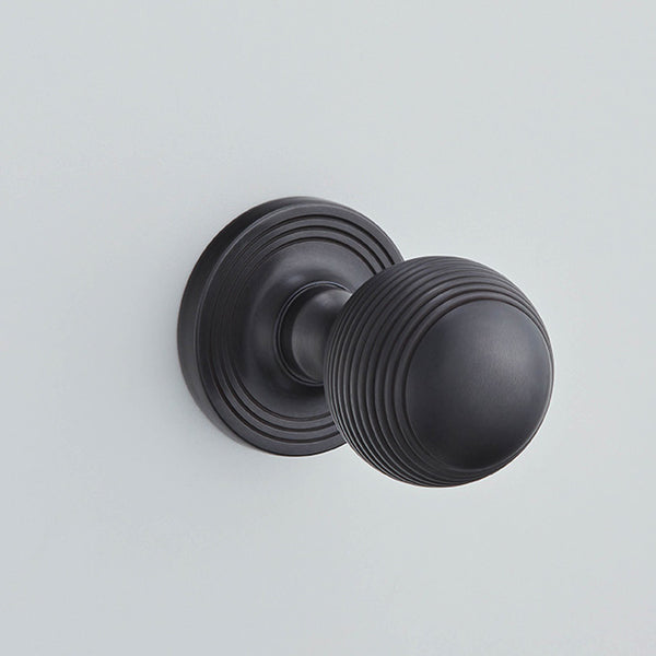 Large Reeded Ball Knob on Reeded Covered Rose-6346LCOV65C