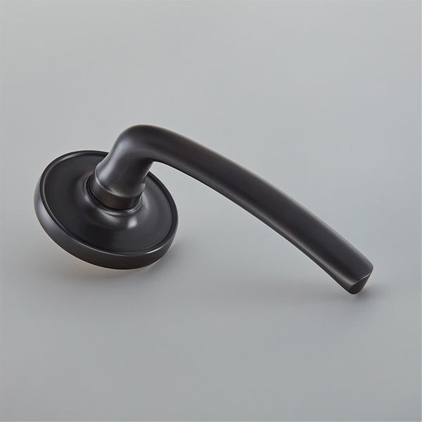 Croft Ironmongery, Floe Door Handle on 65mm Raised Edge Covered Rose-7200COV65B, Door Handles, Lever Handles On Rose