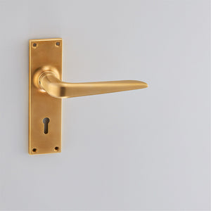 Croft Ironmongery, Celeste Door Handle on Lock Backplate-7222, Door Handles, Lever Lock Handles