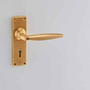 Croft Ironmongery, Maine Door Handle on Lock Backplate-7232, Door Handles, Lever Lock Handles