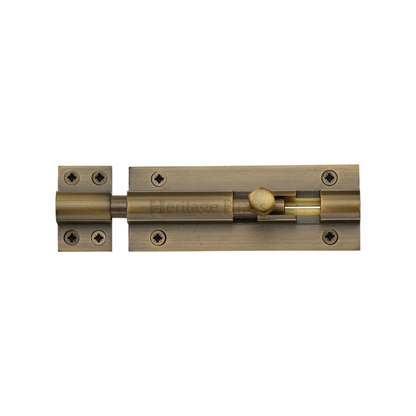 M Marcus - Heritage Brass, Straight Bolt - 1.50" width, Door Bolts & Chains, Door Bolts