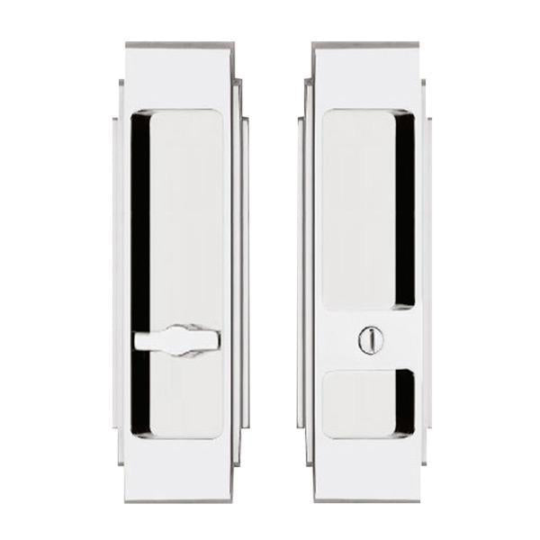 Art Deco Flush Pull Set With Privacy Lock