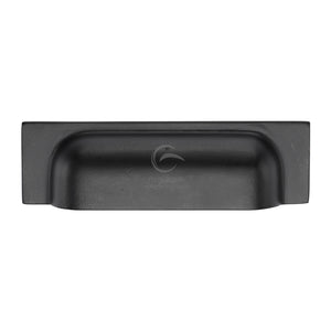 M Marcus - Heritage Brass, Matt Black Iron Military Cabinet Drawer Pull, Cabinet Hardware, Cabinet Pull Handles