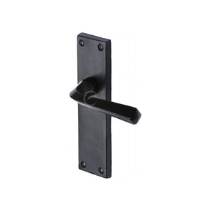 M Marcus - Heritage Brass, Black Iron Bridgnorth Door Handle on Plate, Door Handles, Door Handles on Plate