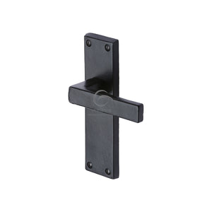 M Marcus - Heritage Brass, Black Iron Cheswell Door Handle on Plate, Door Handles, Door Handles on Plate